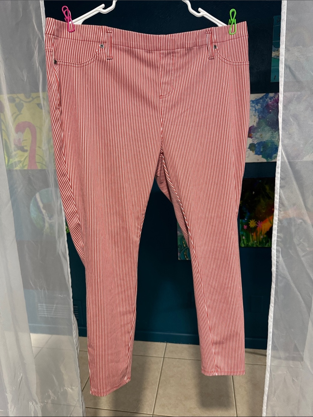 Red & White Pinstripe Pants